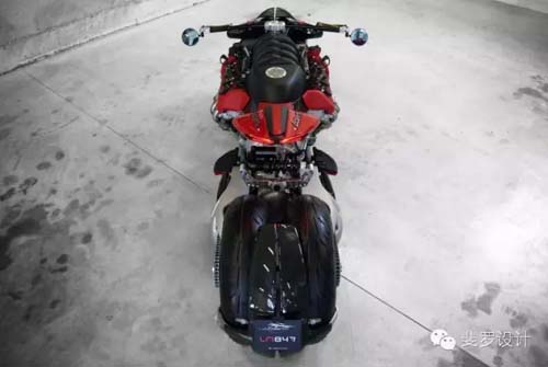 玛莎拉蒂v8引擎470匹马力摩托车:lazareth-lm847